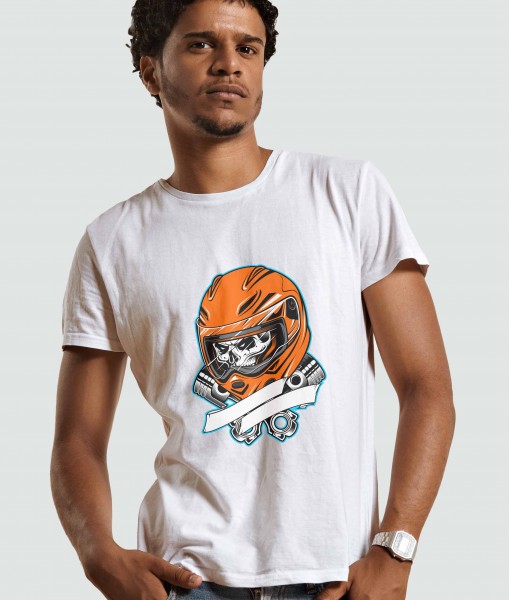 Мъжка тениска с щампа Готика Череп рейсър - TShirtArtShop.com